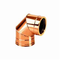 90 gradi bend double wall flue ISO25 De Marinis Copper