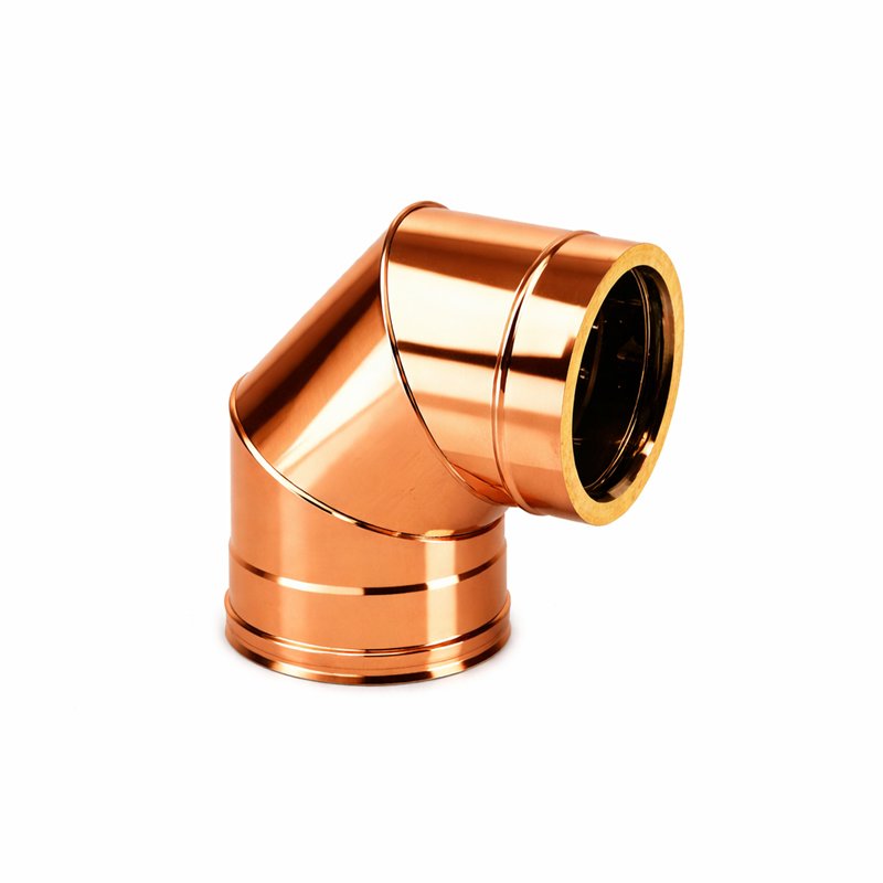 90 gradi bend double wall flue ISO25 De Marinis Copper