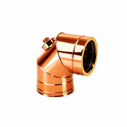 90° bend with inspection of double wall flue ISO25 De Marinis Copper