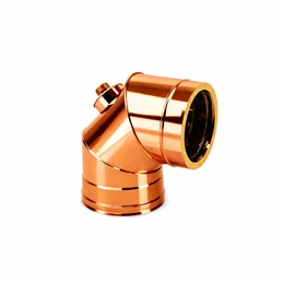 Curva 90° con ispezione R2C9IT ISO25 Rame Canna fumaria doppia parete