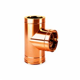 Raccordo a T 90° R2T9 ISO25 Rame Canna fumaria doppia parete