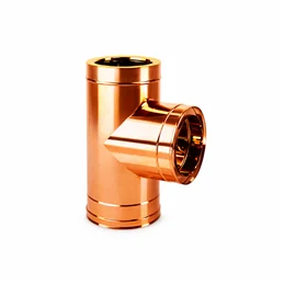 Raccordo a T 90° R2T9 ISO25 Rame Canna fumaria doppia parete