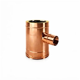 Raccordo a T 90° ridotto ø80mm R2TR ISO25 Rame Canna fumaria doppia parete