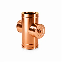 Raccordo a T 90° croce con ispezione R2TC ISO25 Rame Canna fumaria doppia parete