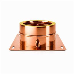 Piastra di base con scarico laterale R2PP ISO25 Rame Canna fumaria doppia parete