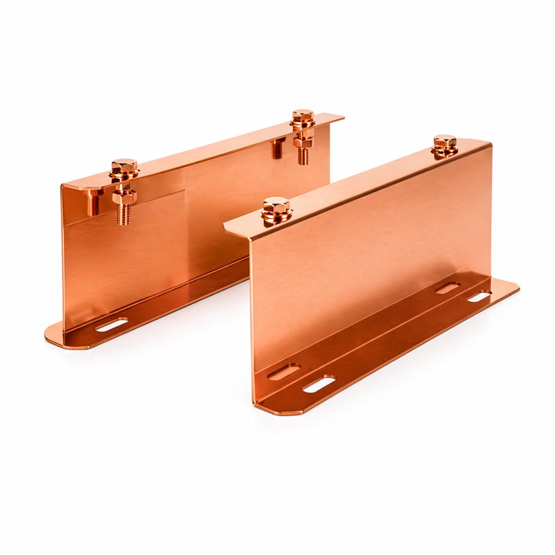 Pair of flue base plate support fins Copper De Marinis