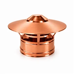 Cappello terminale parapioggia R2CC ISO25 Rame Canna fumaria doppia parete