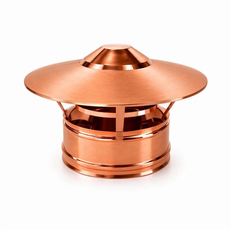Cappello terminale parapioggia R2CC ISO25 Rame Canna fumaria doppia parete