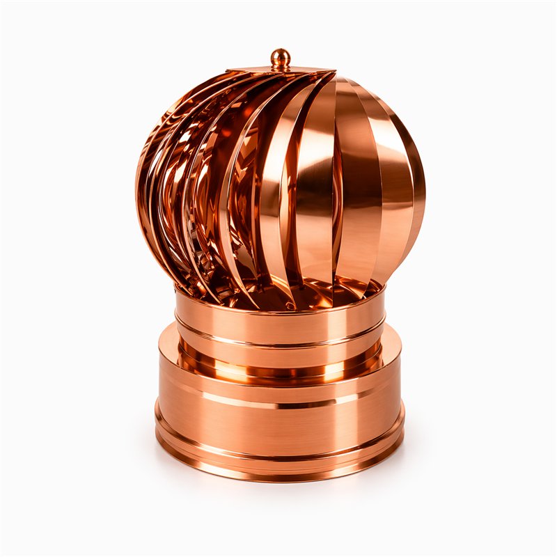 Aeolian bonnet double wall flue ISO25 De Marinis Copper