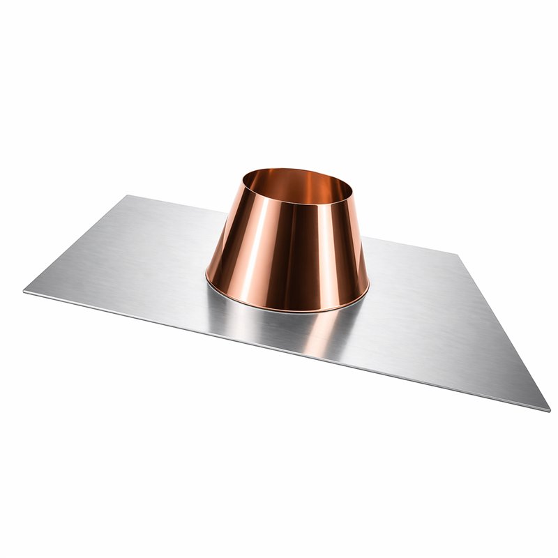 Faldale for pitched roofs ALUMINUM base COPPER collar Single and double wall flue