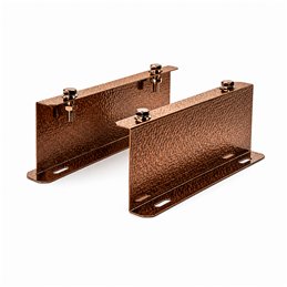 Pair of RMCPC HAMMERED COPPER base plate support fins Double wall flue
