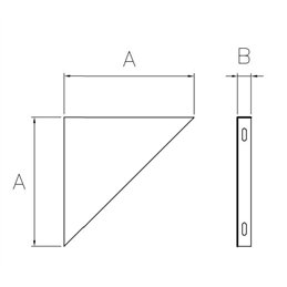 Coppia alette di supporto piastra intermedia KCP ISO25 RUSTY