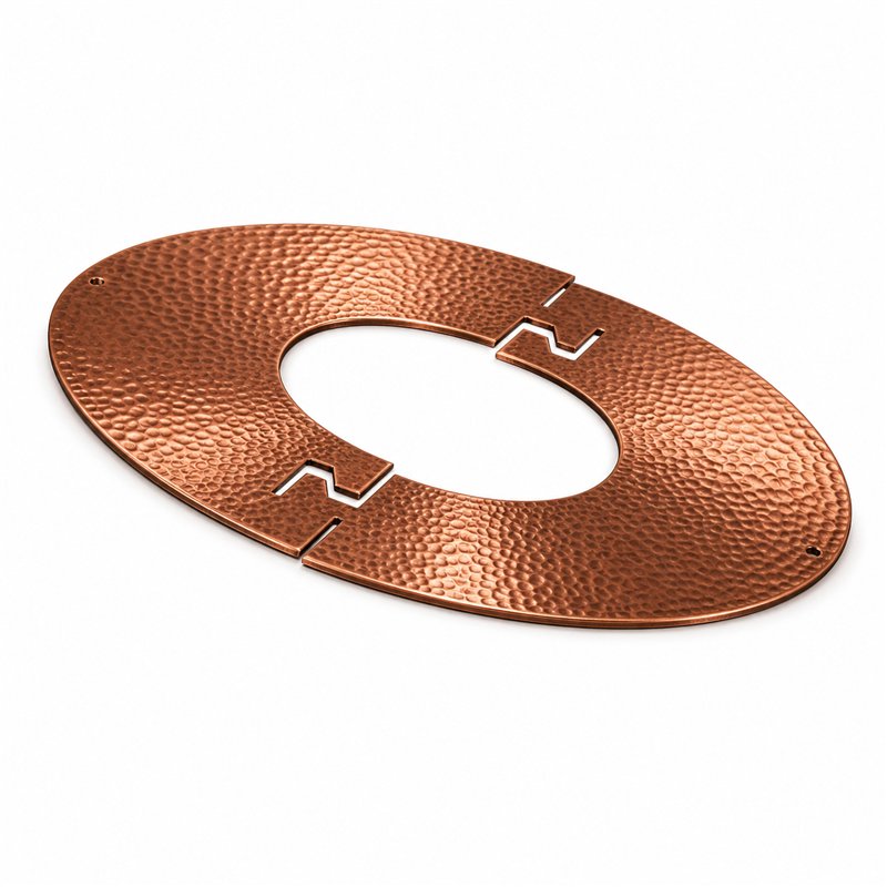 RMRP flat hole cover rosette painted HAMMERED COPPER Double wall chimney flue