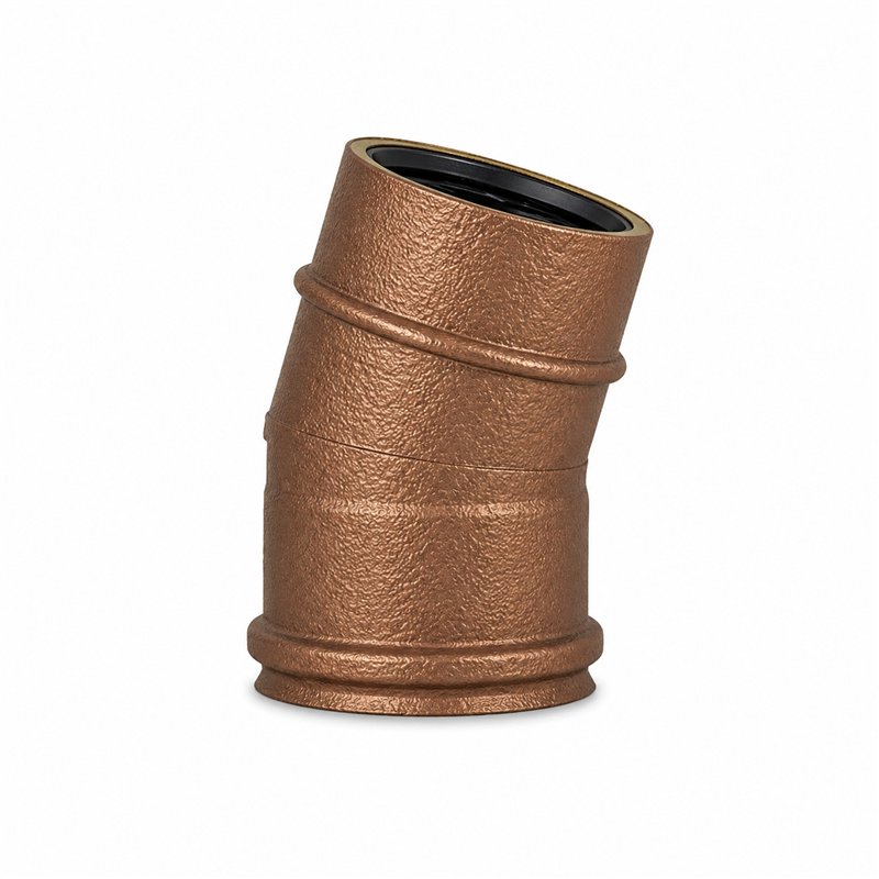 15° bend RM1C15 ISO10 HAMMERED COPPER Double wall flue
