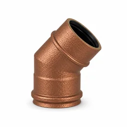 Curva a 45° RM1C4 ISO10 verniciato RAME MARTELLATO Canna fumaria doppia parete