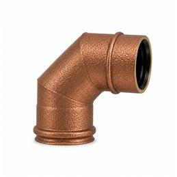 90° bend RM1C9 ISO10 HAMMERED COPPER Double wall flue