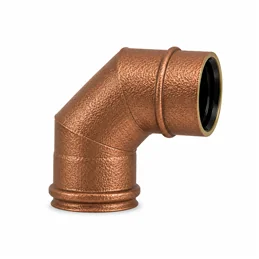 90° bend RM1C9 ISO10 HAMMERED COPPER Double wall flue