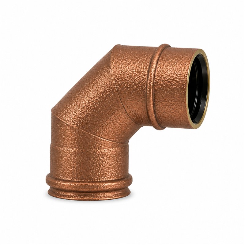 Curva a 90° RM1C9 ISO10 verniciato RAME MARTELLATO Canna fumaria doppia parete