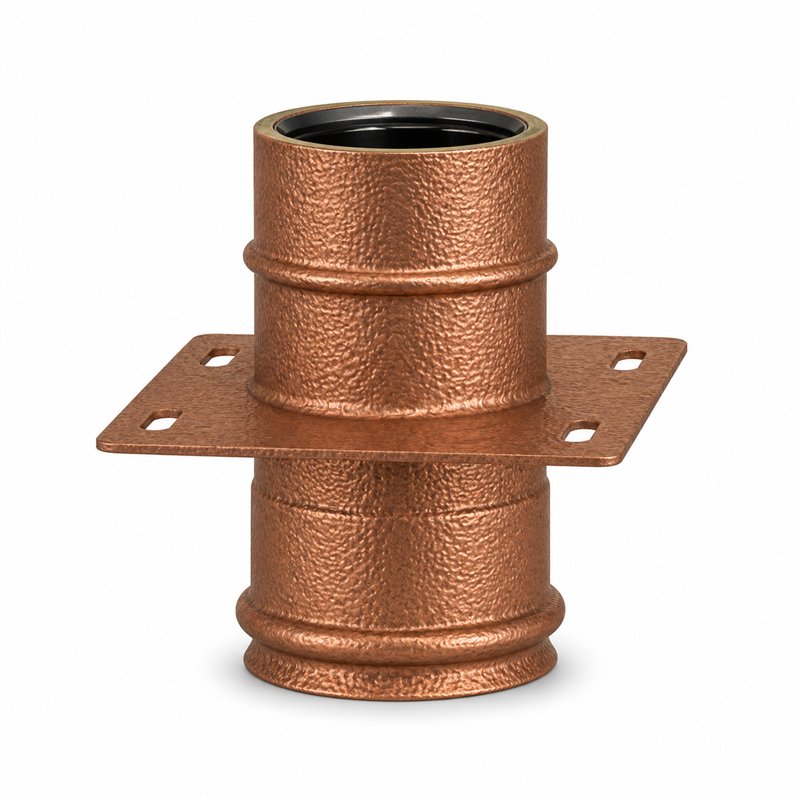 Piastra intermedia di supporto RM1PI ISO10 verniciato RAME MARTELLATO Canna fumaria doppia parete