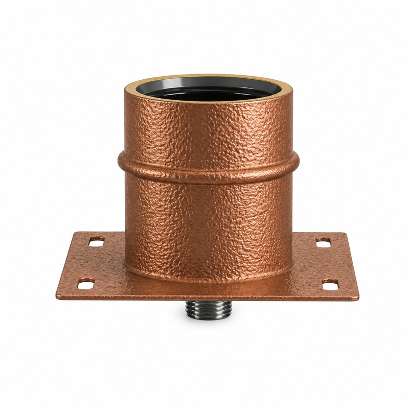 Base plate with condensate drain RM1PPC ISO10 HAMMERED COPPER Double wall flue