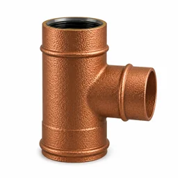 90° Tee RM1T9 ISO10 HAMMERED COPPER Double wall flue