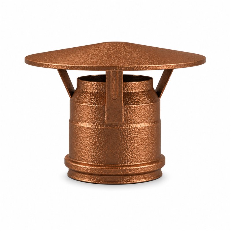 Cappello terminale parapioggia RM1CC ISO10 verniciato RAME MARTELLATO Canna fumaria doppia parete