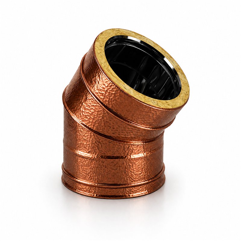 45° bend RM2C4 ISO25 HAMMERED COPPER Double wall flue