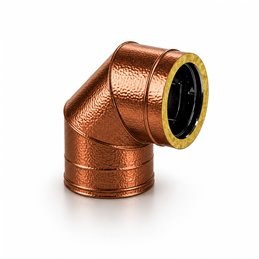 90° bend RM2C9 ISO25 HAMMERED COPPER Double wall flue pipe
