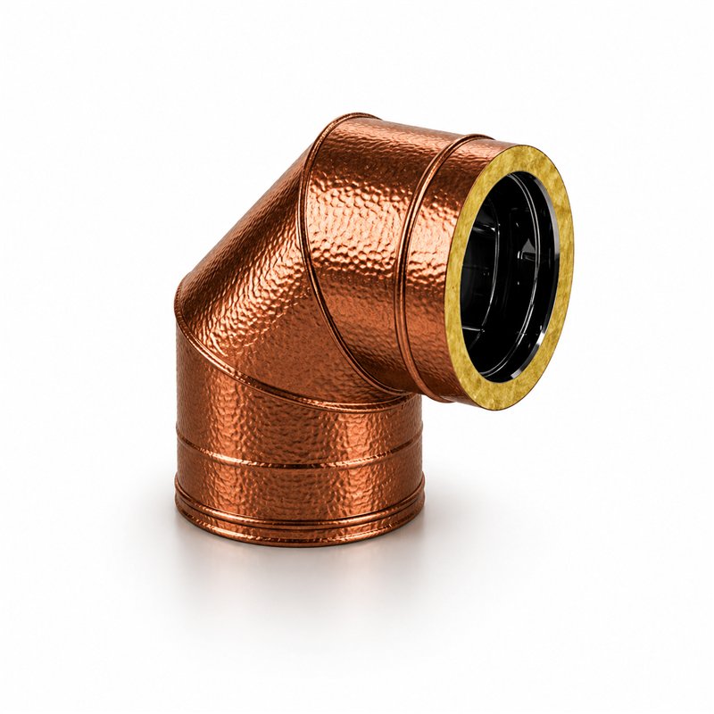 Curva a 90° RM2C9 ISO25 RAME MARTELLATO Canna fumaria doppia parete