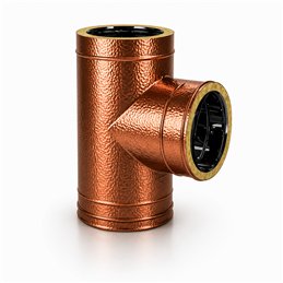 90° T-Pipe RM2T9 ISO25 HAMMERED COPPER Double wall flue pipe