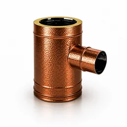 Reduced 90° T-Pipe Single Wall Diam.80mm N2TR ISO25 HAMMERED COPPER Double Wall Flue Pipe