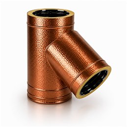 45° T-brake pipe N2T4 ISO25 HAMMERED COPPER Double wall flue pipe