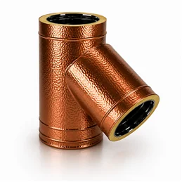 45° T-brake pipe N2T4 ISO25 HAMMERED COPPER Double wall flue pipe