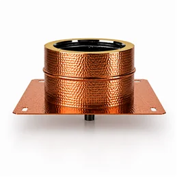 Base plate RM2PPC ISO25 HAMMERED COPPER Double wall flue