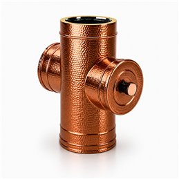 90° T-Pipe with Inspection RM2TCH ISO25 HAMMERED COPPER Double Wall Chimney