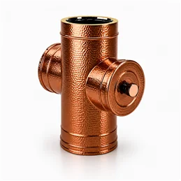 90° T-Pipe with Inspection RM2TCH ISO25 HAMMERED COPPER Double Wall Chimney