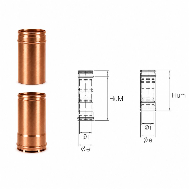 Tubo telescopico RIAET ISOAIR Rame Canna fumaria doppia parete