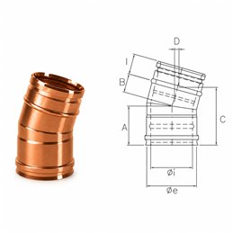 Bend 15 ° RIAC15 ISOAIR Copper Double wall flue
