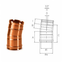 5° bend RIAC05 ISOAIR Copper Double wall flue
