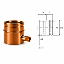 Side condensate drain plug RIATL ISOAIR Copper Double wall flue