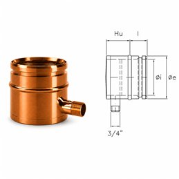 Tappo scarico condensa laterale RIATL ISOAIR Rame Canna fumaria doppia parete