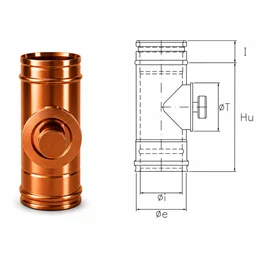 Round cap inspection module RIAIT ISOAIR Copper Double wall flue