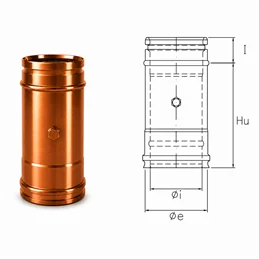 Module for inserting RIAPF ISOAIR probe Copper Double wall flue