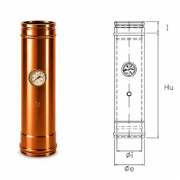 Probe insertion module with RIAIC ISOAIR thermometer Copper Double wall flue