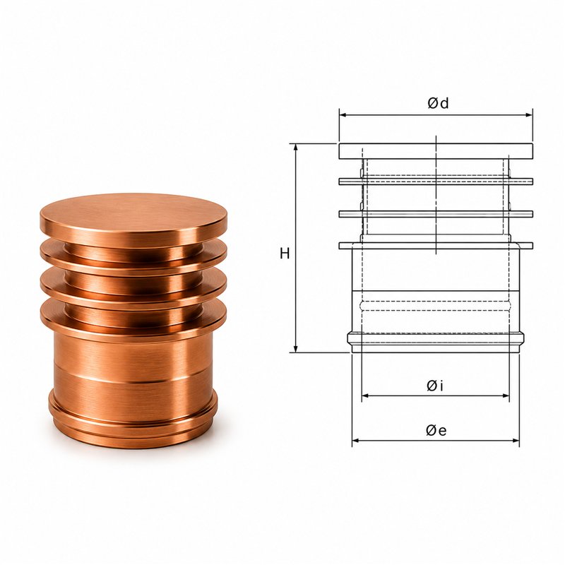 Ring terminal cap RIATLN ISOAIR Copper Double wall flue