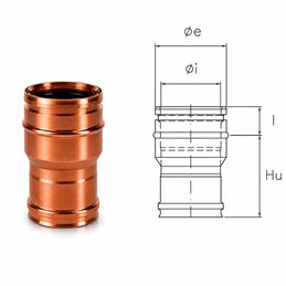 Double-mono junction RIARCU ISOAIR Copper Double wall flue