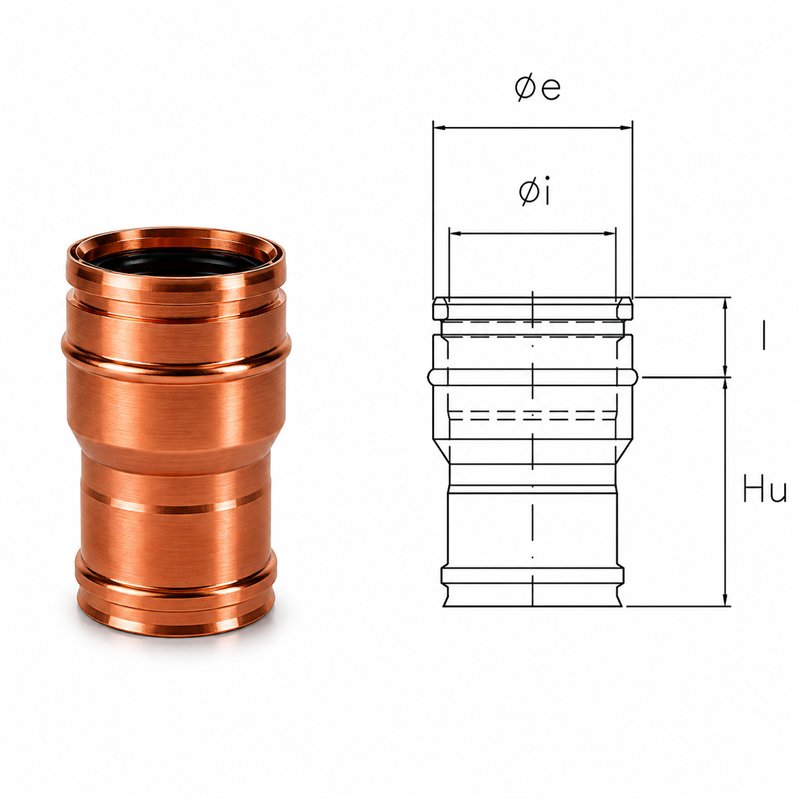 Double-mono junction RIARCU ISOAIR Copper Double wall flue