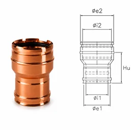 Increase connection RIARCDA ISOAIR Copper Double wall flue
