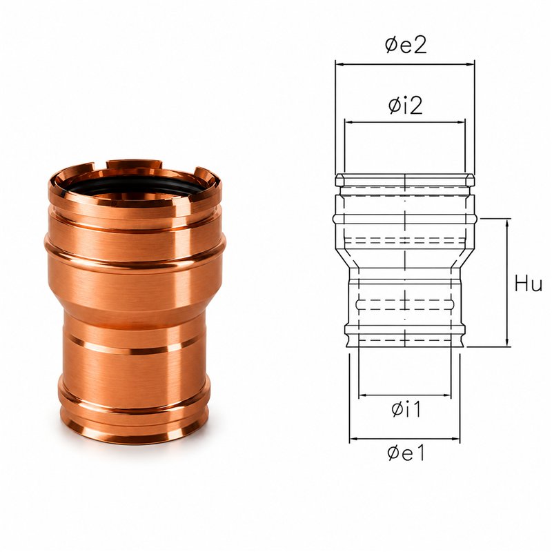 Increase connection RIARCDA ISOAIR Copper Double wall flue