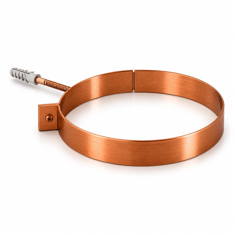 Wall collar in CUCM COPPER with plug for flue